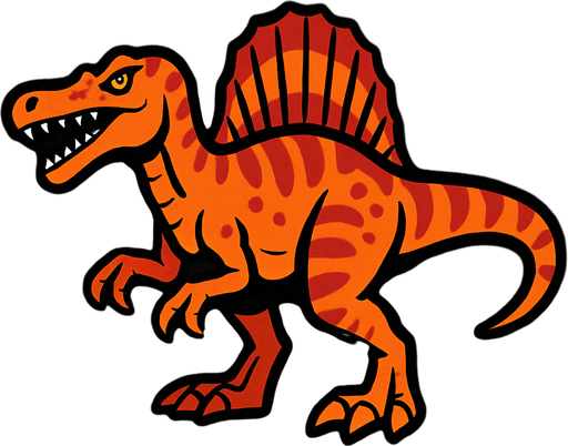 Spinosaurus.
In-Game asset.  2d.  High contrast.  No shadows