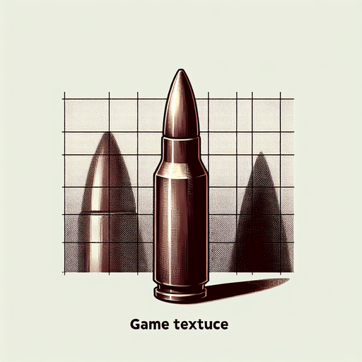 Bullet.
Single Game Texture. In-Game asset. 2d. Blank background. High contrast. No shadows.