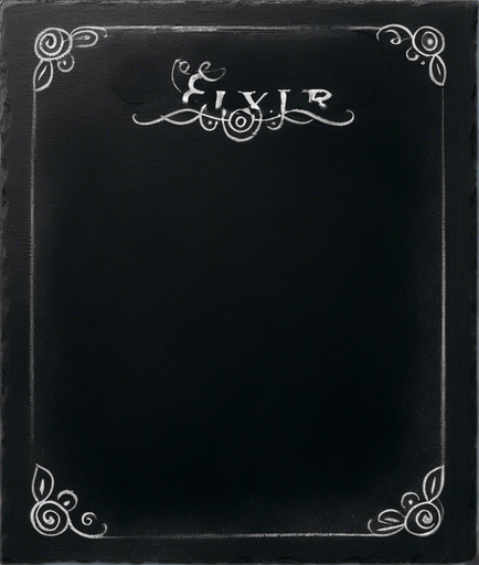 The Word "ELIXIR" in white chalk