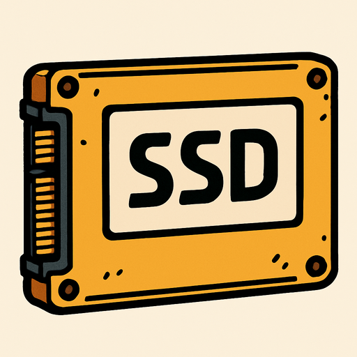 SSD bilgisayar Parçası.
In-Game asset.  2d.  High contrast.  No shadows
