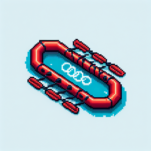 bird-eye perspective pf an olympic red raft seen directly from above. pixelated. 8 bit.
Single Game Texture. In-Game asset. 2d. High contrast. No shadows.