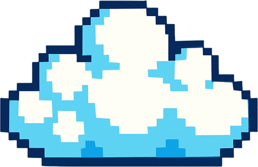 Pixel art cloud.
In-Game asset.  2d.  High contrast.  No shadows