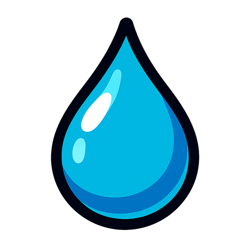 water drop.
In-Game asset.  2d.  High contrast.  No shadows