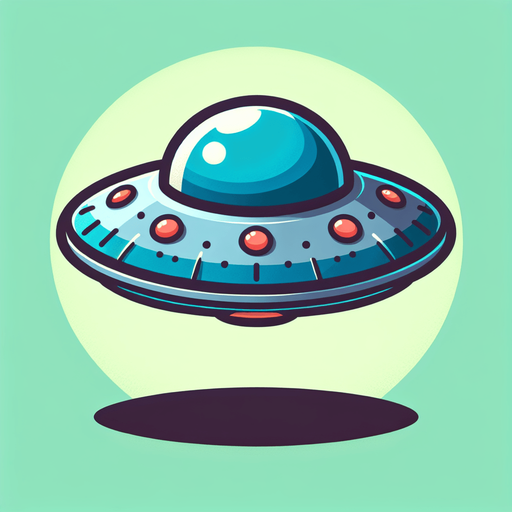 Ufo (летающая тарелка). Мультяшная.
Single Game Texture.  In-Game asset.  2d.  Blank background.  High contrast.  No shadows