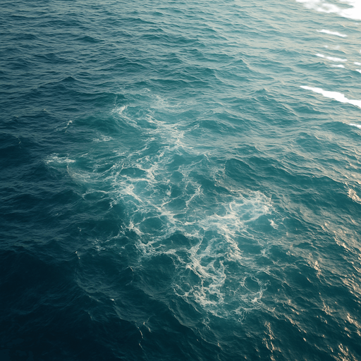 Photorealistic ocean, drone view