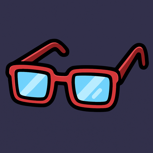 Glasses.
In-Game asset.  2d.  High contrast.  No shadows