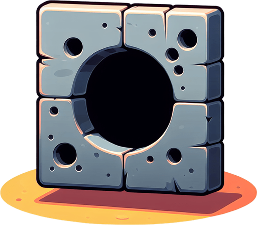 hole cartoon 2d, blank background.
Single Game Texture.  In-Game asset.  2d.  Blank background.  High contrast.  No shadows