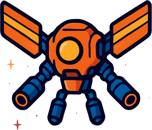 Space drone.
In-Game asset.  2d.  High contrast.  No shadows