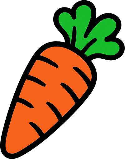 Carrotte.
In-Game asset.  2d.  High contrast.  No shadows