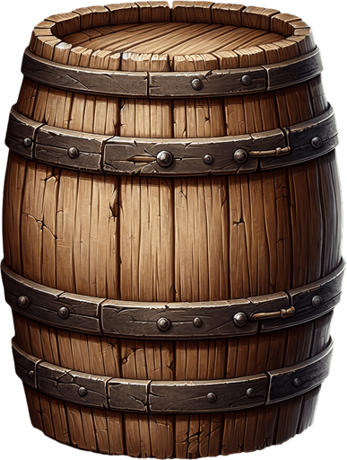 western barrel.
Single Game Texture. In-Game asset. 2d. Blank background. High contrast. No shadows.