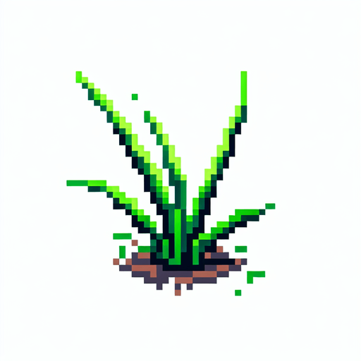 pixelart of a single blade of grass.
2d sprite, white background