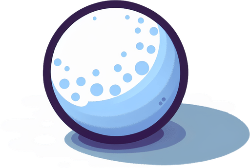 one cartoony snowball.
Single Game Texture. In-Game asset. 2d. Blank background. High contrast. No shadows.