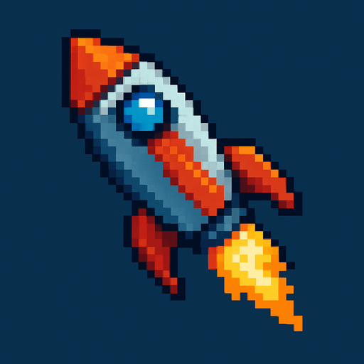 coete de pixeles.
In-Game asset.  2d.  High contrast.  No shadows