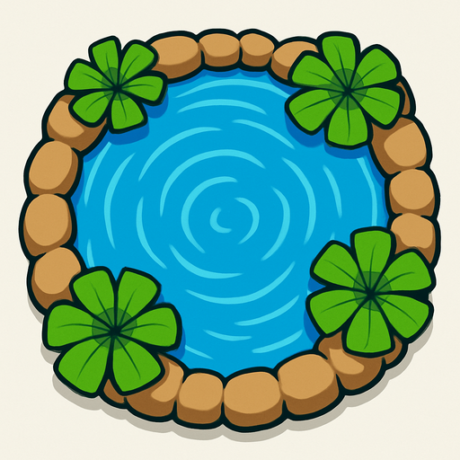 waterDecoration top view.
In-Game asset.  2d.  High contrast.  No shadows