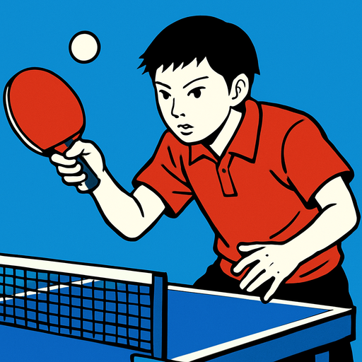 Fond d'écran manga ping pong.
In-Game asset.  2d.  High contrast.  No shadows