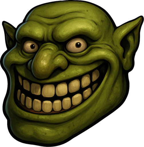 3D Scary trollface meme.
In-Game asset.  3D.  High contrast.  No shadows