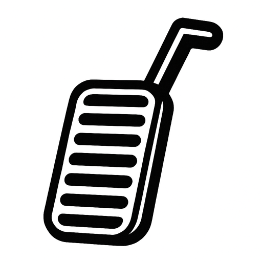 Accelerator pedal vertical.
In-Game asset.  2d.  High contrast.  No shadows