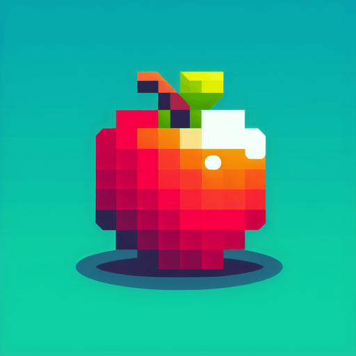 Apple.
Single Game Texture. In-Game asset. 2d. Blank background. High contrast. No shadows.