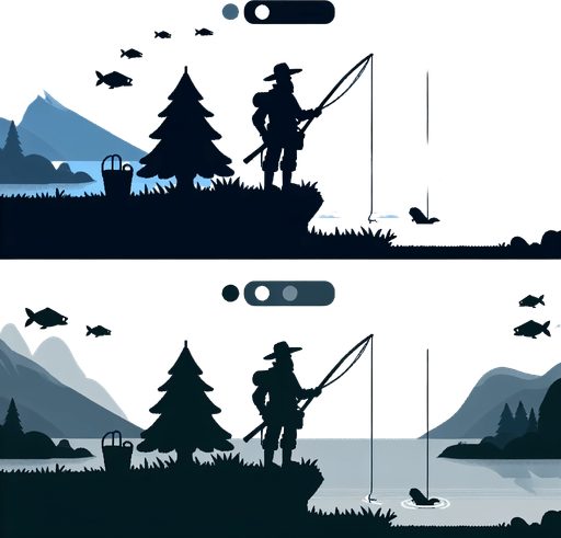 balıkçı animasyon şeklinde.
Single Game Texture.  In-Game asset.  2d.  Blank background.  High contrast.  No shadows