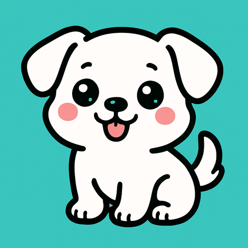 Make a white dog SOOOOOO CUTE.
In-Game asset.  2d.  High contrast.  No shadows