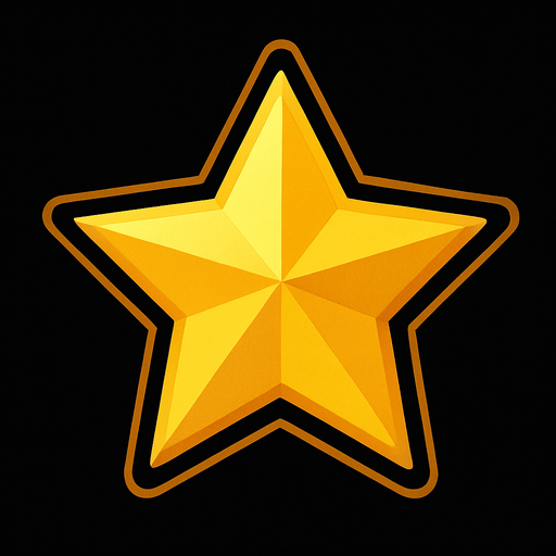 a star ⭐.
In-Game asset.  2d.  High contrast.  No shadows