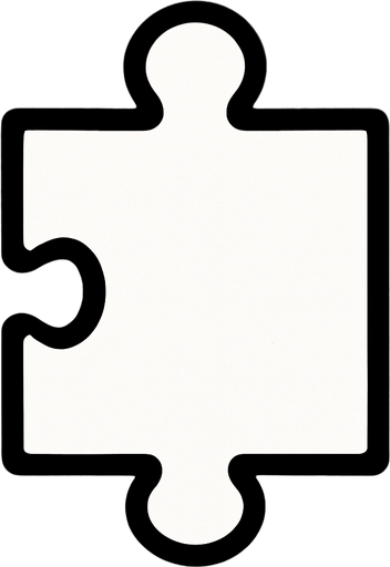 While puzzle piece.
In-Game asset.  2d.  High contrast.  No shadows