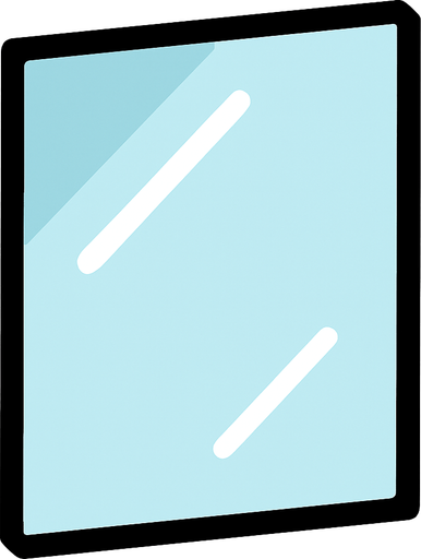 flat glass.
In-Game asset.  2d.  High contrast.  No shadows