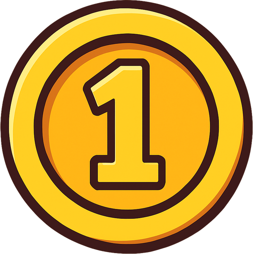 Coin.
In-Game asset.  2d.  High contrast.  No shadows