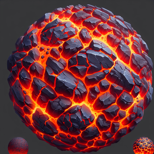 3d Lava rocks.
Single Game Texture. In-Game asset. 2d. Blank background. High contrast. No shadows.
