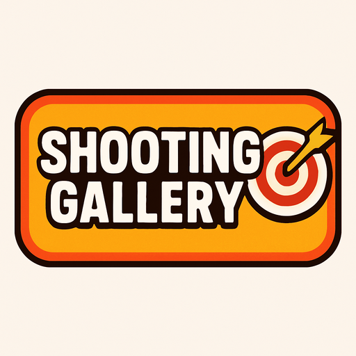 Shooting gallery button.
In-Game asset.  2d.  High contrast.  No shadows