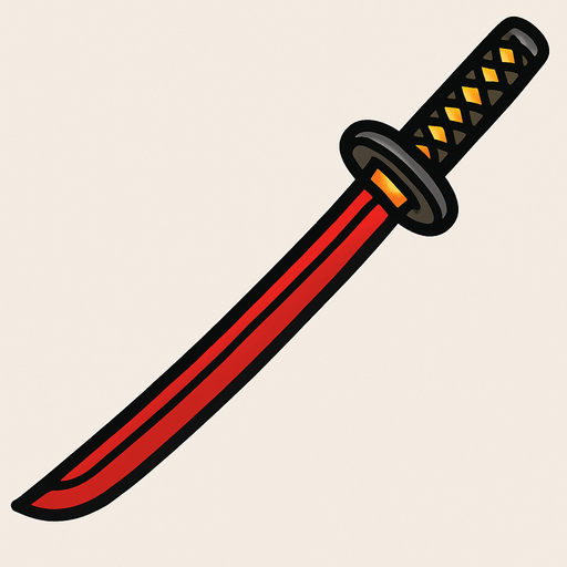 Katana.
In-Game asset.  2d.  High contrast.  No shadows