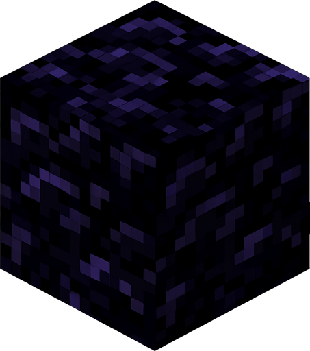 Minecraft obsidyen bloğu. mor renkli.
In-Game asset.  High contrast.  No shadows