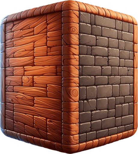 Looks like a brick or wood with shadowing..
Single Game Texture.  In-Game asset.  2d.  Blank background.  High contrast.  No shadows
