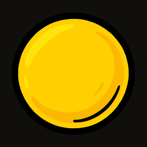 yellow ball.
In-Game asset.  2d.  High contrast.  No shadows