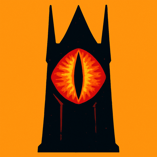 Eye of sauron.
In-Game asset.  2d.  High contrast.  No shadows