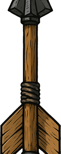 big balista arrow  vertical imagw.
In-Game asset.  2d.  High contrast.  No shadows