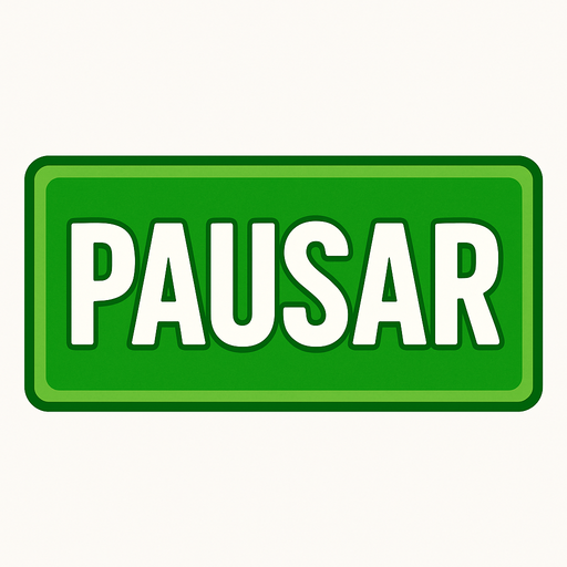 crea un rectangulo verde que diga pausar.
In-Game asset.  2d.  High contrast.  No shadows