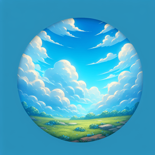 a beautiful blue sky background single game texture.
Single Game Texture.  In-Game asset.  2d.  Blank background.  High contrast.  No shadows