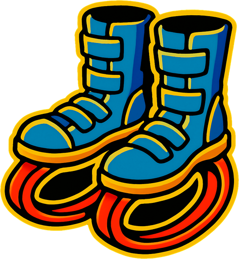 Botas de super salto.
In-Game asset.  2d.  High contrast.  No shadows