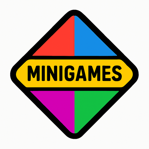 Diamond shaped colourful mini games button.
In-Game asset.  2d.  High contrast.  No shadows