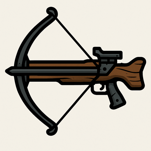 Crossbow rotated 90 degrees.
In-Game asset.  2d.  High contrast.  No shadows