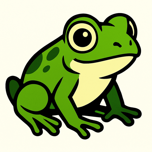 Kısa Kuyruklu Genç Kurbağa.
In-Game asset.  2d.  High contrast.  No shadows