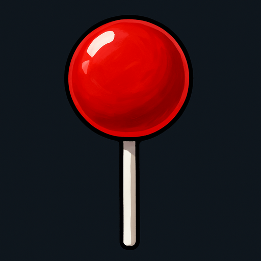 gerçekçi bir şeker. yuvarlak bir şeker ve kırmızı renk.
In-Game asset.  2d.  High contrast.  No shadows