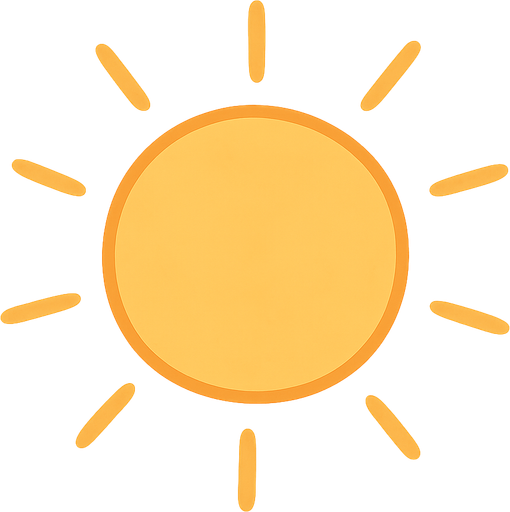 Sun. No background. Transparent background. Blank background. No shadows. 2d. In-Game asset. flat