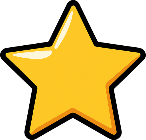 a star ⭐.
In-Game asset.  2d.  High contrast.  No shadows