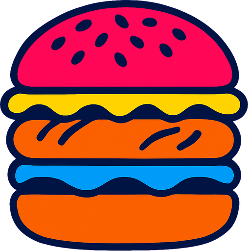 Hamburger.
High contrast.  No shadows