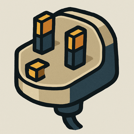 English TYPE plug.
In-Game asset.  2d.  High contrast.  No shadows