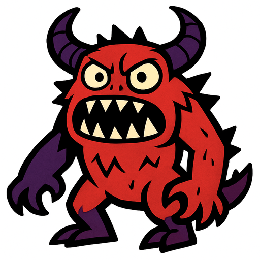 Monster.
In-Game asset.  2d.  High contrast.  No shadows