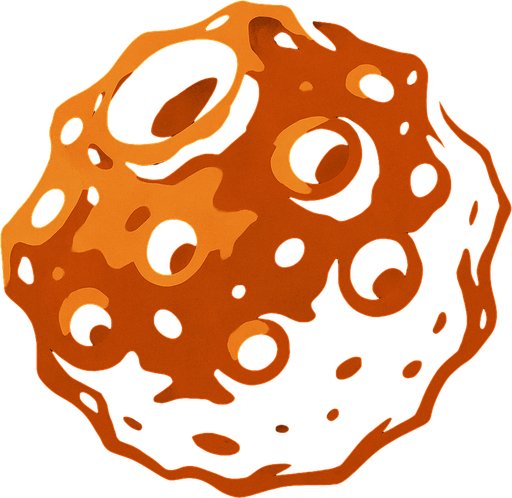 Asteroid.
In-Game asset.  2d.  High contrast.  No shadows
