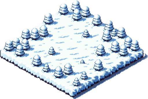 pixel art a small image 2048 to serve as ground that has snow for a simple 2D game no trees not nothing only snow and ground to cover the ground width of the screen Single Game Texture. In-Game asset. 2d. Blank background. High contrast. No shadows.